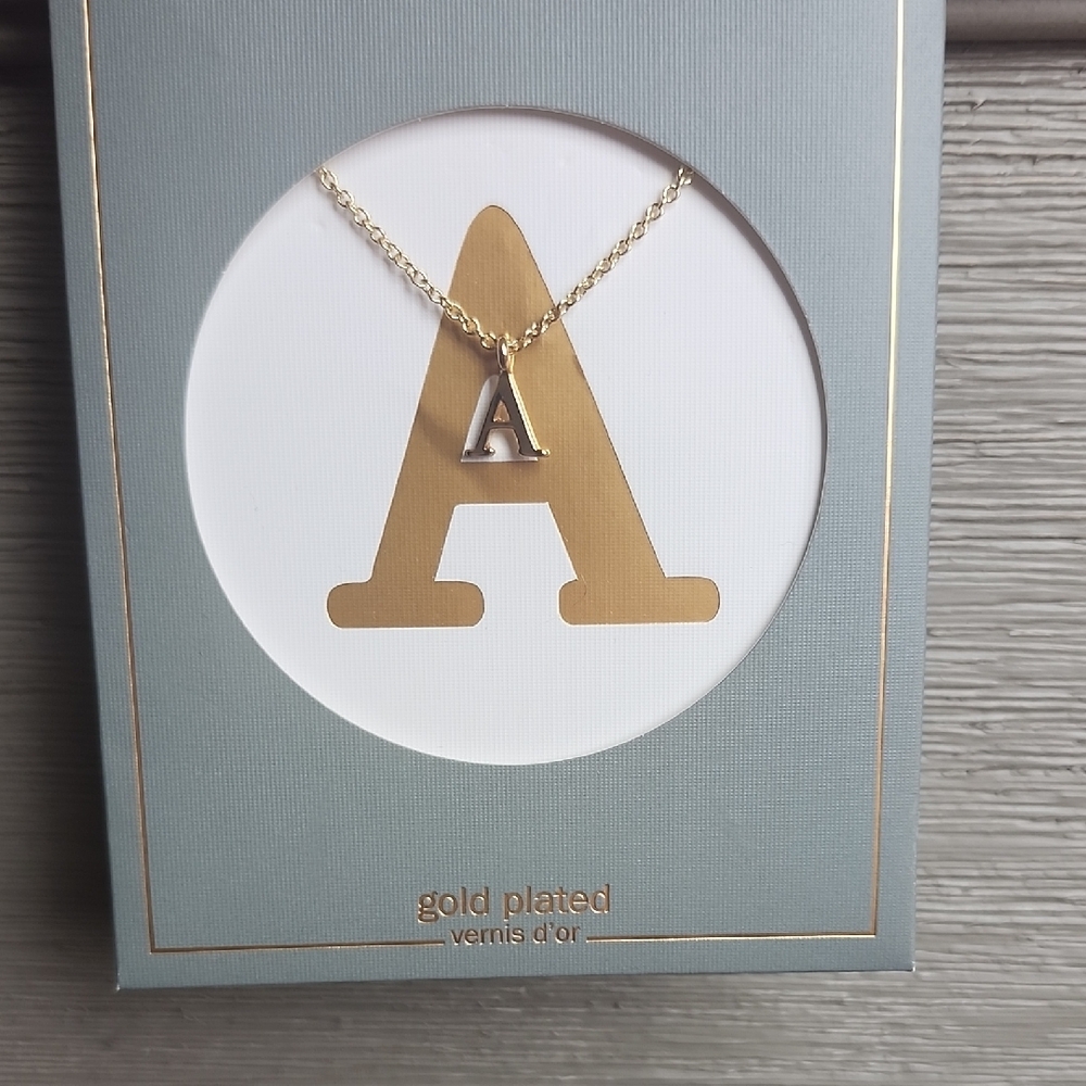 Gold Plated Initial 'A' Necklace